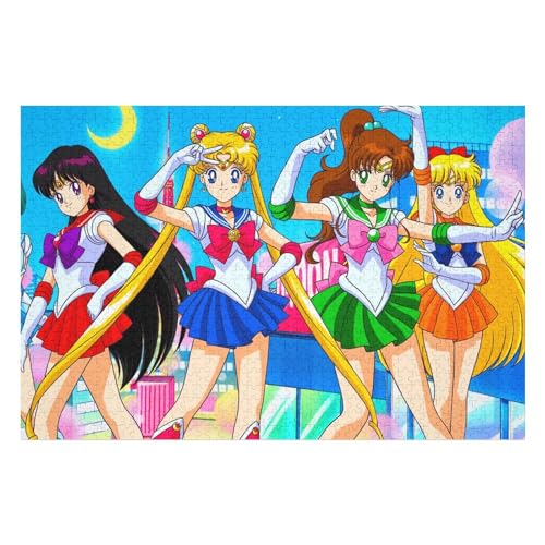 für Familie Freunde Dekorativ，1000 StüCk，Sailor Moon Puzzle，Lernspielzeug FüR Kinder Holz 75x50 von TDXYz