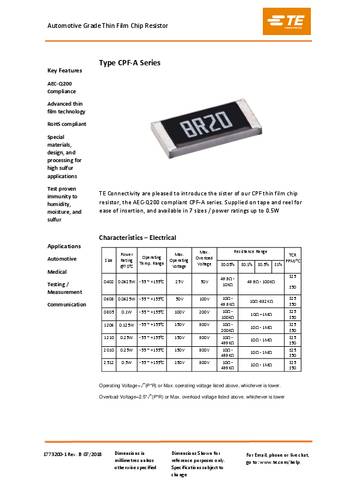 TE Connectivity 2176217-8 26.7Ω SMD 0805 0.1% 25 ppm 1000 St. Tape on Full reel von TE Connectivity