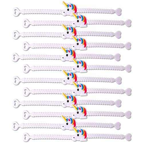 TE-Trend 12 Stück Einhorn Pferd Kinderschmuck Armband Armbänder Set Armreif weiß mehrfarbig 19 cm Party Geburtstag Mitgebsel von TE-Trend