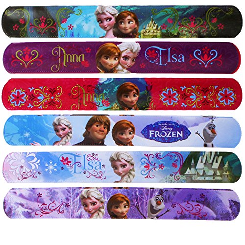 TE-Trend 6 Stück Frozen Eiskönigin Bracelet Schnapparmband mit Anna und Elsa und anderen Motiven als Mitgebsel Mädchen Geschenk von TE-Trend