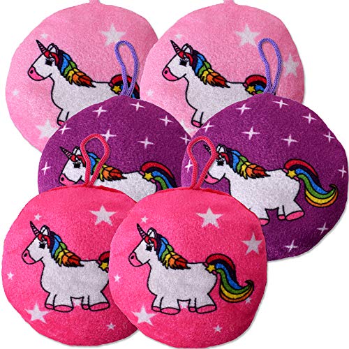 TE-Trend 6 Stück Mitgebsel Plüschtiere Einhorn Kissen Rundkissen Anhänger Kuscheltier Set Minikissen 10cm Mehrfarbig von TE-Trend