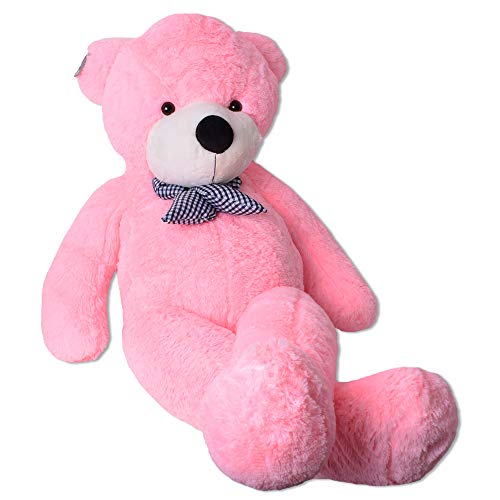 TE-Trend XXL Plüsch-Teddybär 150cm - Rosa Riesen-Kuschelbär mit Schleife - Flauschiges Stofftier für Kinder & Erwachsene - Kuscheltier waschbar & EN71-zertifiziert - Deutscher Händler von TE-Trend