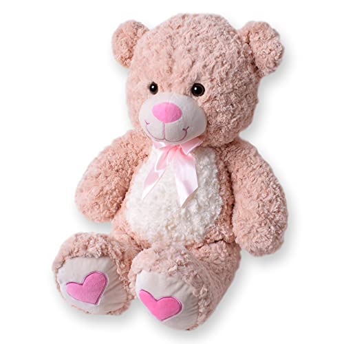 TE-Trend XXL Teddybär 100cm - süßer Riesenteddy für kuschelige Stunden - rosa Teddybär - Plüschtier XXL für unvergessliche Geschenkmomente - Plüschbär - Riesenbär für Kinder & Erwachsene von TE-Trend