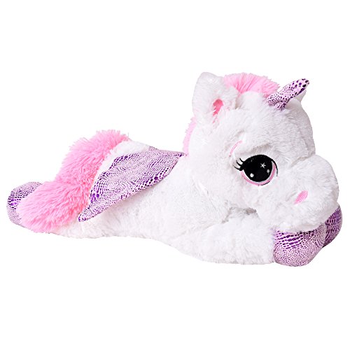 TE-Trend Einhorn-Kuscheltier 45cm - Einhorn-Plüschfigur für magische Spielstunden - Einhorn-Stofftier mit Glitzer Horn - Einhorn-Plüschfigur für fantasiefördernde Spielstunden - Stoff Einhorn von TE-Trend