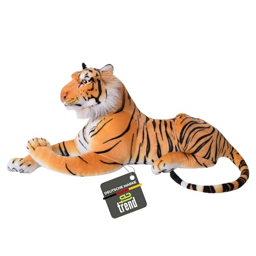 TE-Trend XL Stofftier Tiger 80cm - Riesenkuscheltier für fantasievolle Abenteuer - großes Spielzeug & Dekoration Kuscheltier - Kuscheltiger für Kinder & Erwachsene - Riesentiger - Plüschtiger XXL von TE-Trend