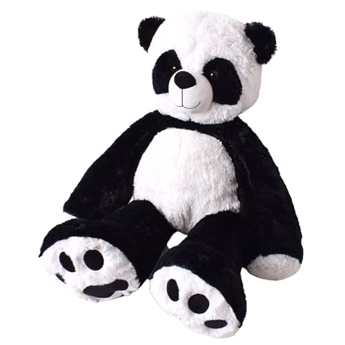 TE-Trend XXL Panda Kuscheltier Bär Teddybär 100 cm, Hochwertiges Plüsch, EIN tolles Geschenk für Kinder und Erwachsene, Riesen Teddy für EIN unvergleichliches Kuschelvergnügen und liebevolle Momente von TE-Trend