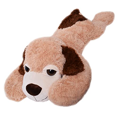 TE-Trend XXL Riesen Kuscheltier Hund groß Stofftier Plüschtier Geschenk Plüschhund Kuschelhund Stoffhund Plush Dog 100cm braun von TE-Trend