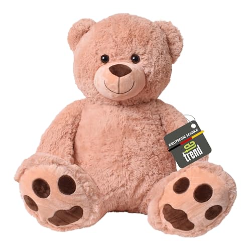 TE-Trend XXL Teddybär Plüschtier 100cm - Kuscheliger Riesen Teddy mit gestickten Tatzen für Kinder und Erwachsene - Weicher Plüschbär in Braun von TE-Trend