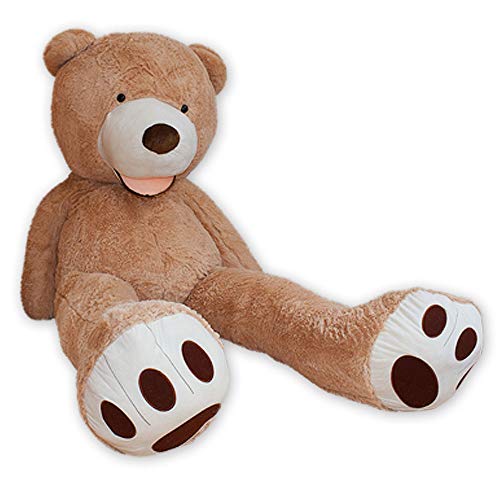 TE-Trend Kuscheltier Riesen Teddy 260cm - XXL Plüschbär Geschenk in Hellbraun - weicher Kuschelfreund für Kinder & Erwachsene - Stofftier waschbar & EN71-geprüft – Deutscher Anbieter von TE-Trend