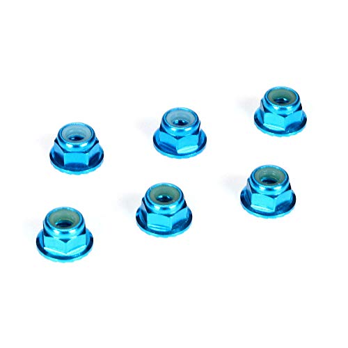 TEAM LOSI RACING TLR 4mm Aluminium Stoppmutter mit Flansch Blau 6St. von TEAM LOSI RACING