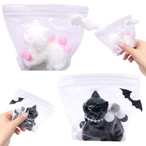 TECHEEL 2 Stück Squishy Katze Cute Cat Squishy Anti Stress Spielzeug Katze Squishy Toys Katzen Quetschspielzeug Katzen Quetschbälle Squeeze Spielzeug für Erwachsene und Kinder von TECHEEL