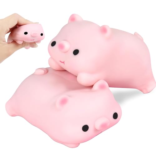 TECHEEL Anti Schweine Spielzeug ,2 Stück Rosa Piggy Squeeze Toy Stressschwein Nettes Schwein Stress Spielzeug,Schweine-Quetschspielzeug ,Sensorik Autismus Spielzeug Party Geschenke Für Kinder. von TECHEEL