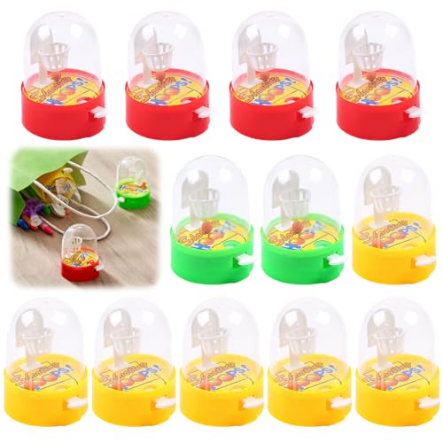 TECHEEL Finger Basketball,12 Mini Basketball Flipper, Finger Basketball Spiel, Mini Finger Spielzeug Basketball, Finger Basketball Game, für Jungen und Mädchen Geeignetes Spielzeug,Zufällige Farbe(A) von TECHEEL