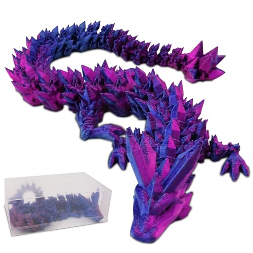 TECHEEL 3D Geheimnisvolle Drachen Spielzeug 3D Printed Dragon 3D Gedrucktes Kristall Drachen Spielzeug Realistische Drachen Realistische Beweglicher Drachen für Jungen, Kinder, Mädchen von TECHEEL