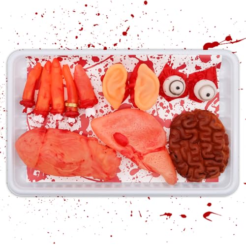 TECHEEL Halloween Blut Requisiten Gefälschte Blutige Körperteile Horror Abgetrennte Körperteile Gebrochene Körperteile Halloween Requisiten Für Haunted House Party Supplies Blutige Leichenteile von TECHEEL