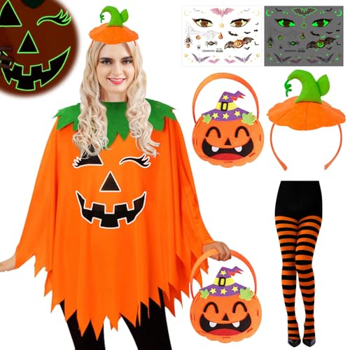 TECHEEL Halloween Kürbis Kostüm Damen Erwachsene Kürbis Kostüm Halloween Kürbiss Umhang Karnevals Kürbiskostüm für Halloweens Karneval Cosplay Party TECHEEL Halloween Kürbis Kostüm Damen Erwachsene Kürbis Kostüm Halloween Kürbiss Umhang Karnevals Kürbiskostüm für Halloweens Karneval Cosplay Party von TECHEEL