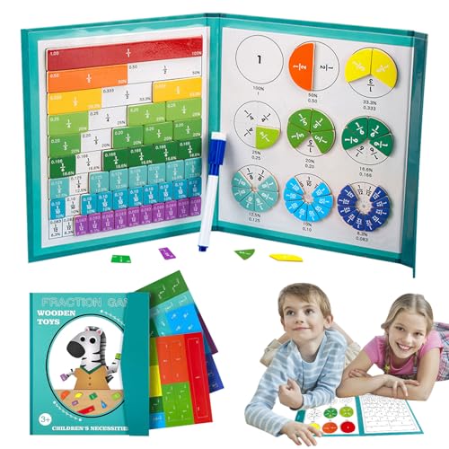 TECHEEL Arithmetisches Lernspielzeug Mathematik Magnetischen Bruchkacheln Mathe Spielzeug Kinder Magnetic Fraction Tiles Für Mathe Bruchrechnung Klassen, Ausbildung (Zebras) von TECHEEL