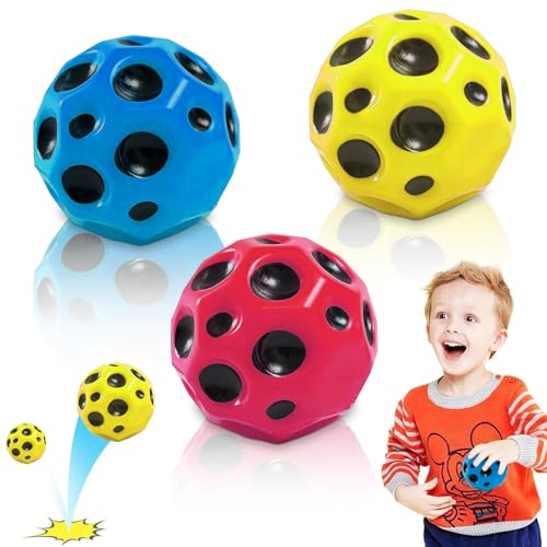 TECHEEL Moon Ball Hohe Springender Gummiball Sprünge Höchsten Springender Gummiball Space Ball Mini Bouncing Ball Toy Flummies für Kinder (B) von TECHEEL