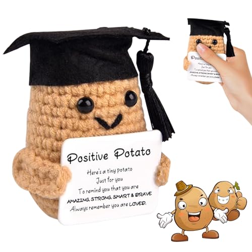 TECHEEL Positive Kartoffel Puppe, Lustige Mini Positive Potato Strickpuppe,Pocket Hug Kartoffel Mutmacher Geschenk Energiekarte Inspirational Geburtstagsgeschenk für FFreundin Geschenke. (B) von TECHEEL