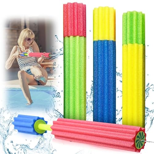 TECHEEL 4 Stück Wasserpistole Kinder Water Blaster Bunte Wasserpistole Schaumstoff Spritzpistole Wasserspritze Wasserspielzeug Strand Wasserspielzeug Für Jungen Und Mädchen von TECHEEL