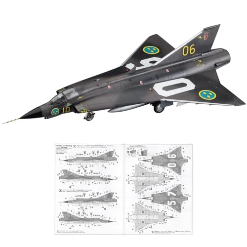 TECKEEN (Unmontiert) Legierung schwedische Luftwaffe J35F Draken Interceptor Modell Flugzeugmodell 1:72 Modell Simulation Wissenschaft Ausstellungsmodell von TECKEEN