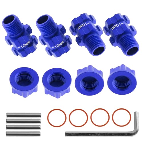 TECKEEN 4 Stück Upgrade 14 mm auf 17 mm Rad-Sechskantnabenadapter für Arrma Senton Granit 4X4 3S verbessertes Ersatzteil, Blau von TECKEEN