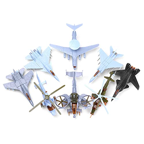 TECKEEN 8 Stück 11 cm Kämpfer Flugzeug 4D Flugzeug Modell Kunststoff Druckguss Flugzeug Modell für Sammlung (unmontiertes Set) von TECKEEN