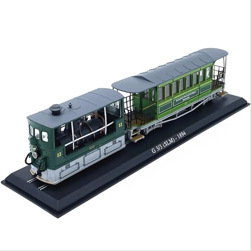 TECKEEN Oldtimer Fahrzeuge Modell 1894 Schweizer G3-3 Eisenbahn Straßenbahn Vintage Dampflokomotive 1/87 Kunststoff LKW Modell zur Dekoration von TECKEEN