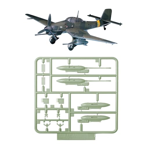 TECKEEN Plastic WWII German Stuka Ju 87G-1 Bomber Model Aircraft Model 1:72 Model Simulation Science Exhibition Model (Unassembled Model) von TECKEEN