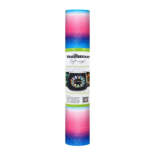 TECKWRAP Rainbow Glitter Vinyl Shimmer Vinyl-Klebeband für DIY Handwerk Kunst 0,3 x 1,5 m Galaxie Pink von TECKWRAP