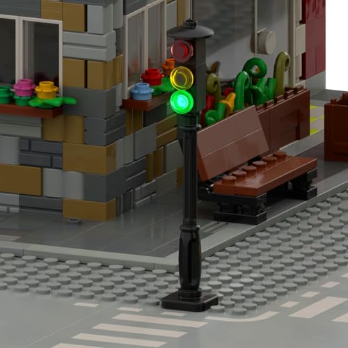 TEDDOO Brick Ampel, 2-teiliges Set, automatisches Blinken, Gebäude Zubehör LED, kompatibel mit gängigen Baustein Marken von TEDDOO