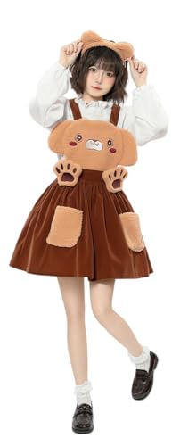 TEDPRBGE 3-teiliges Party-Kostüm mit Tiermotiven, niedliches Hundekleid, Anime-Cosplay-Kostüm für Damen, Größe L von TEDPRBGE