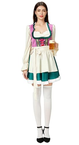 TEDPRBGE Trachten Oktoberfest Kostüme Kleid Dirndl Kleid Deutsche Bierkostüme für Damen (L) von TEDPRBGE