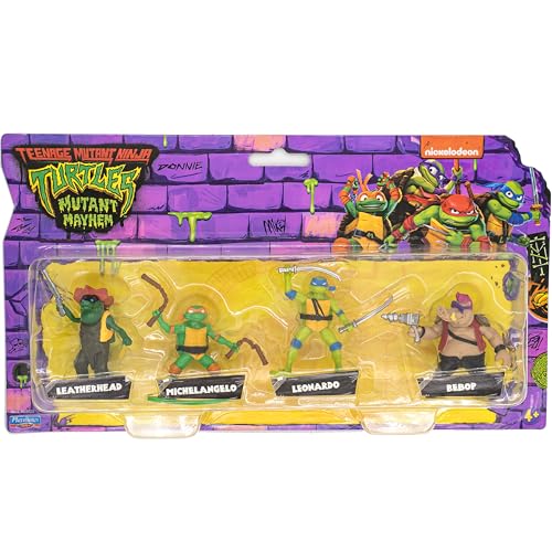 Krieger Ninja Schildkröten Movie Leonardo Mike Bebop Leath Mini 4Pack von TEENAGE MUTANT NINJA