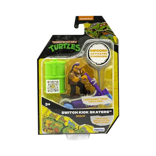 TEENAGE MUTANT NINJA Turtles | Bebop Mutant Mayhem Gyro Selbststabilisierendes Skateboard-Spielzeug mit Reißleine | TMNT Swich Kick Skaters, Classic Edition, Alter 3+ Geschenke & Spielzeug von TEENAGE MUTANT NINJA