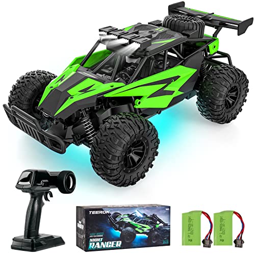 TEEROK TR11 Ferngesteuertes Auto, 1:16 RC Auto Offroad mit 2 Akku 60 Min, 2,4GHz RC Buggy All Terrain 20km/h, Spielzeug Spielzeugauto mit LED für Kinder 6 8 10 12 14 Jahre Erwachsene von TEEROK