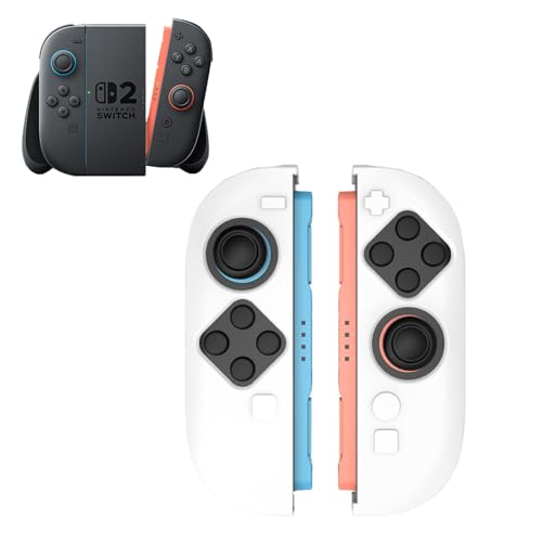 TEHAOUU Silikon-Schutzhülle für Nintendo Switch 2 Controller, rutschfest, kratzfest, waschbar, staubdicht, Zubehör für Konsolen (weiß) von TEHAOUU