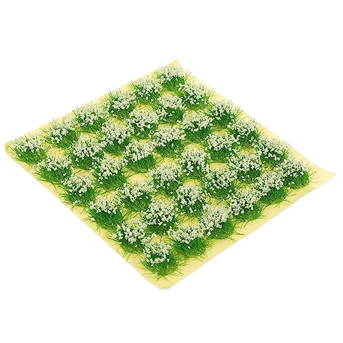 TEHAUX 1 Blatt Graskorn DIY falsche Sandblumen-Cluster Miniatur-Wargaming-Terrain Miniaturen kunstgras kunstgräser scheibengardinen Simulationsblumencluster Plastikfeldgras Weiß von TEHAUX