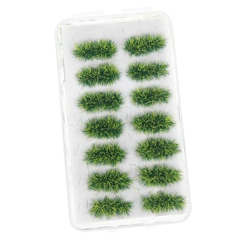 TEHAUX 1 Box Simuliertes Gras Büschel Für Sandkasten Modelle Fake Grass Tuft Ornament Für Landschafts Und Modellbau DIY Miniatur Garten Landschaftsgestaltung Dunkelgrün von TEHAUX