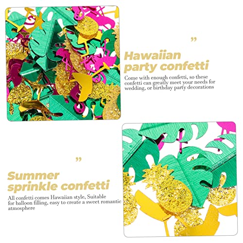 TEHAUX 1 Hawaiianisches Konfetti Hawaiianische Dekorationen Tischdeko Für Partys Glitzerndes Konfetti Streuen Tischkonfetti Ananas Konfetti Sommerliche Tischdekoration Sommerdeko Plastik von TEHAUX