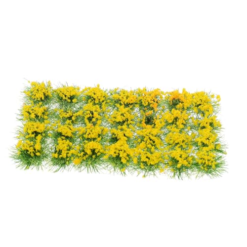 TEHAUX 1 Packung Kunstrasen-Cluster künstliche blüten Artificial Flower Feenhaftes Gartengras Strauß Zug kunstpflanze Mini-Gras-Cluster selber Machen Mikrolandschaftsornament Harz Yellow von TEHAUX