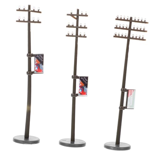 TEHAUX Dekoration 1 Satz Telefon Mast Modell Telegraph Modellbahn Tisch Spielzeuge Eisenbahntelegrafenmodell Mikrospielzeug Rollenspiele Mini-Spielzeug Modelle Miniatur Abs Zubehör von TEHAUX