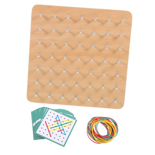 TEHAUX 1 Set Grafisches Nagelbrett Stecktafel Lernspielzeug Kinderpädagogische Stütze Kleinkind Geoboard Geschenk Holznagelbrettplatte Kinder Geoboard Kinderspielzeug von TEHAUX