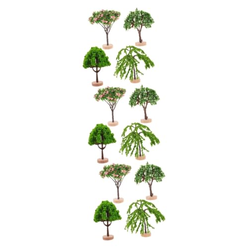 TEHAUX 12 STK Simulierter Minibaum Miniaturbäume zum Basteln Miniatur-Baumhandwerk Bäume dekorieren Mini-Dekor Artificial Tree kunstpflanze Mini-Landschaftsdekor Baumschmuck Plastik Green von TEHAUX