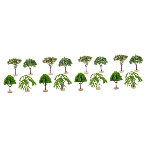 TEHAUX 16 STK Simulierter Minibaum Kleiner Baumschmuck Mikrospielzeug Miniatur-Baumhandwerk Artificial Tree kunstpflanze Bonsai Modellbäume trainieren sandtisch DIY Modell Plastik Green von TEHAUX