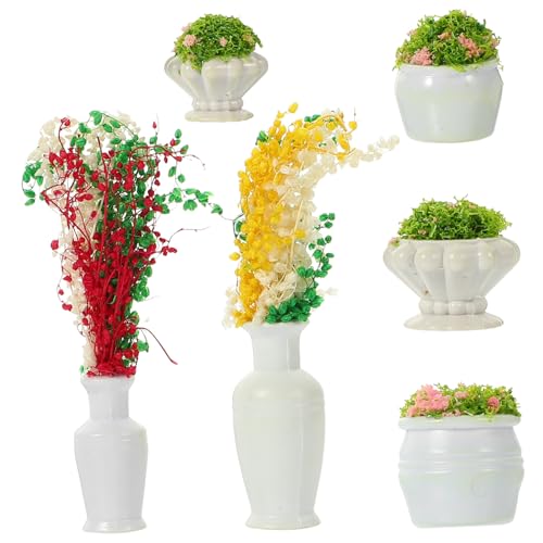 TEHAUX 18 STK Mini-pflanzvase Miniaturpflanze Gartendekoration Mini-landschaftsmodell Miniatur-pflanzenornamente Künstliche Pflanze Kleine Kunstpflanzen Modellanlage Blumendekor Plastik von TEHAUX