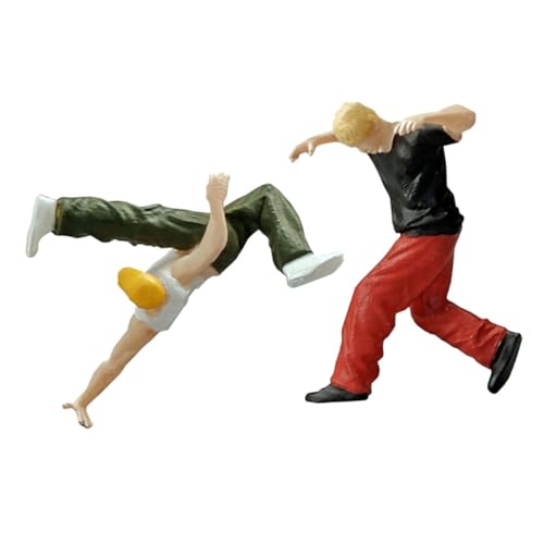 TEHAUX 2 Stück Miniatur Hip Hop Modell Stilvolle Hip Hop Figur Sandtisch Dekoration Sandtisch Männliche Figur Mini Männliche Figur Männer Dekoration Hip Hop Männer von TEHAUX