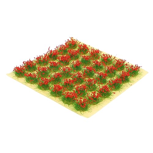 TEHAUX 3 Blätter Graskorn kleine künstliche Pflanzen Mini-Gras-Cluster selber Machen Zugdekor Artificial sztuczne kwiaty Pflanzendekor Simulationsblumencluster Miniaturornament rot von TEHAUX