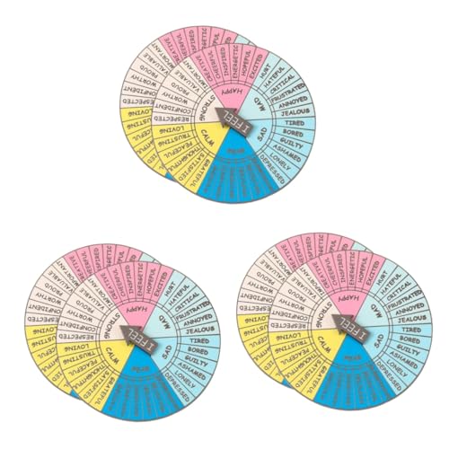 TEHAUX 6 STK Emotionsrad-Abzeichen Plattenträger Drehplatte Deko Plattenspieler Drehteller Zubehör Gefühle-Rad-Abzeichen Emotionen Tragbares Gefühlsrad Gefühlsrad-Abzeichen von TEHAUX