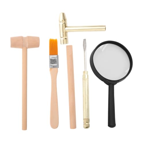 TEHAUX Archäologisches Ausgrabungs Set mit Ergonomischem Holz und Metallwerkzeug mit Meißel Pinsel Lupe Dinosaurier und Edelstein Grabspielzeug für Wissenschaftliche Entdeckung und TEHAUX Archäologisches Ausgrabungs Set mit Ergonomischem Holz und Metallwerkzeug mit Meißel Pinsel Lupe Dinosaurier und Edelstein Grabspielzeug für Wissenschaftliche Entdeckung und von TEHAUX